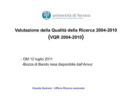 Valutazione della Qualità della Ricerca 2004-2010 (VQR 2004