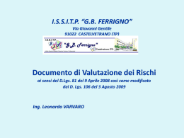 I.S.S.I.T.P. “G.B. FERRIGNO” Via Giovanni Gentile 91022