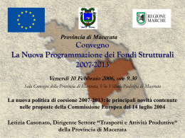 Convegno la Nuova Programmazione dei Fondi Strutturali 2007-2013