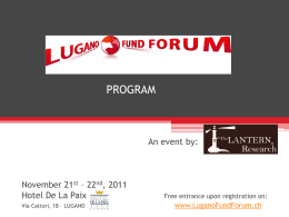 Program - Lugano Fund Forum
