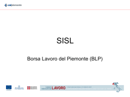 SISL - Borsa Lavoro del Piemonte - Servizi per la PA