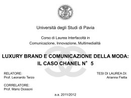 Arianna Fietta - Luxury Brand e Comunicazione della Moda, Il