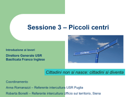 3^ SESSIONE – Piccoli centri