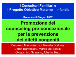Promozione del counselling pre-concezionale per la prevenzione