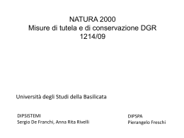 NATURA 2000 Misure di tutela e di conservazione DGR 1214/09