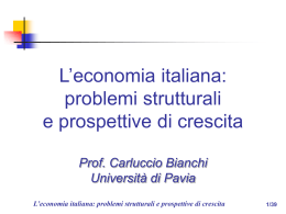 L`economia italiana: problemi strutturali e prospettive di crescita