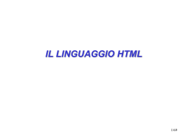 Note sul linguaggio html e sulla creazione di pagine Web (ing. P