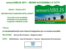 Sensoriabilis2011 - Dott.ssa B.Previtera