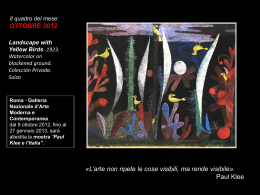 “Paul Klee e l`Italia”.