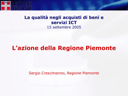 L`azione della Regione Piemonte