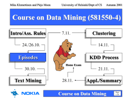 Course on Data Mining