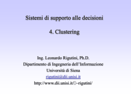 clustering - Dipartimento di Ingegneria dell`informazione e scienze