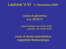 Lez_5-6_Genomic_11-11-10 - Università degli Studi di Roma