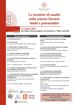 Poster Scienze Forensi 11 Giugno - Ordine dei Chimici di Bologna e