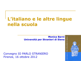 La lingua e le altre lingue nella scuola italiana