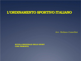 L`Ordinamento sportivo italiano