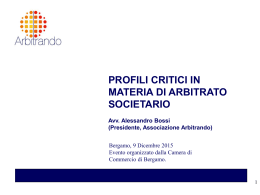 Arbitrato societario - Camera di commercio di Bergamo