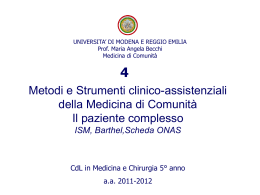 4.Metodi e strumenti clinico-assistenziali di MC. Paziente complesso