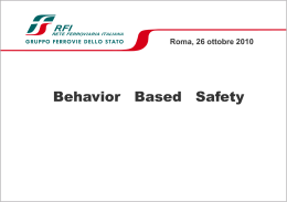 Sicurezza: Progetto RFI Behavior Based Safety (B.B.S.)