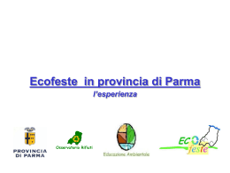 Progetto “Ecofeste in provincia di Parma”