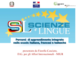 Presentazione progetto scienze e lingue
