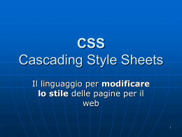 CSS - Dipartimento di Ingegneria dell`Informazione