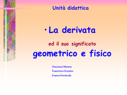 Unità didattica La derivata ed il suo significato geometrico e fisico