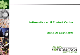 Contact Center Lottomatica - VI CC Summit