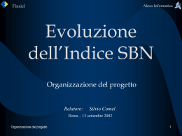 L`organizzazione del progetto "Evoluzione dell`Indice SBN"