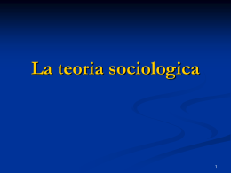 La teoria sociologica