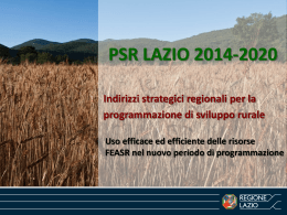 Indirizzi strategici regionali per la - Agricoltura