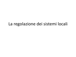 La regolazione dei sistemi locali2