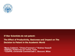 Professor Mario Calderini - If Star Scientists do not Patent