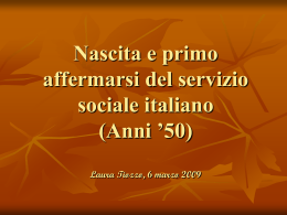 Nascita e primo affermarsi del servizio sociale italiano 060309