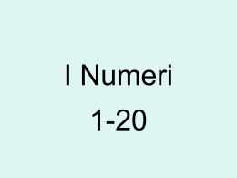 I Numeri - Primary Resources