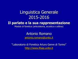 Presentazione ppt (slide) 3a - Laboratorio di Fonetica Sperimentale