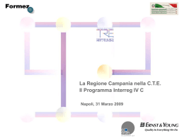 Progetto TRE Workshop Regione Campania Interreg IVC