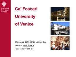 Department Administrator - Università Ca` Foscari di Venezia
