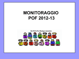 MONITORAGGIO OFFERTA FORMATIVA 2012-13