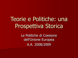 2008/09 Teorie della crescita e politiche di coesione Seminario