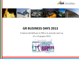 gr business days 2013 - Camera di commercio di Bergamo