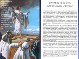 Diapositiva 1 - Testimoni di Geova