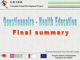 Questionnaire Health Education Final Summary