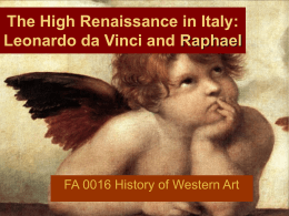The High Renaissance in Italy: Leonardo da Vinci and Raphael