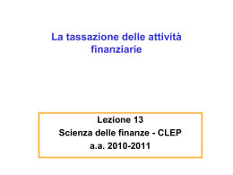 Lezione 5 – La tassazione delle attività finanziarie in Italia