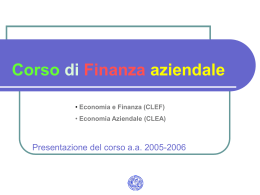 Corso di Economia degli Intermediari Finanziari