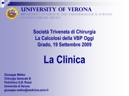 University of Verona General Surgery B – Pancreatobiliary service