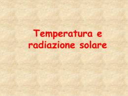 Temperatura e radiazione solare