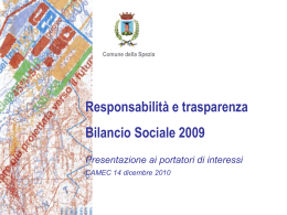 Presentazione pubblica del Bilancio sociale 2009