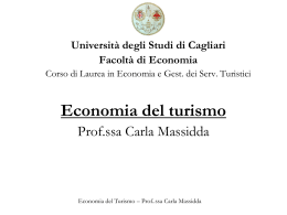 Il prodotto turistico - Economia - Università degli studi di Cagliari.